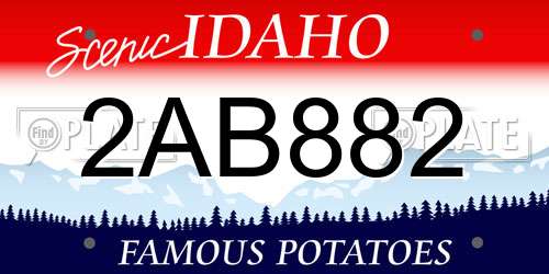 2AB882 Idaho License Plate