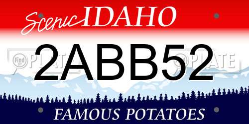 2ABB52 Idaho License Plate