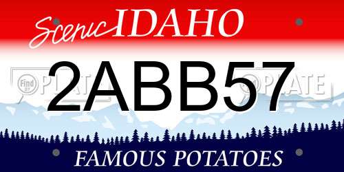 2ABB57 Idaho License Plate