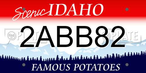 2ABB82 Idaho License Plate