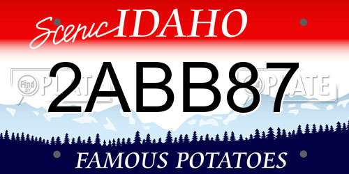 2ABB87 Idaho License Plate