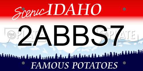 2ABBS7 Idaho License Plate