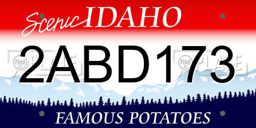 2ABD173 Idaho License Plate