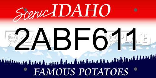 2ABF611 Idaho License Plate