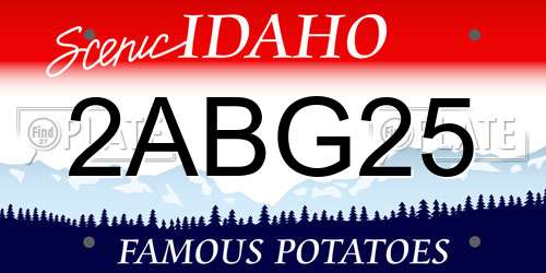2ABG25 Idaho License Plate