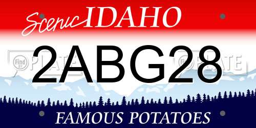 2ABG28 Idaho License Plate