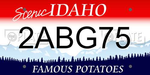 2ABG75 Idaho License Plate