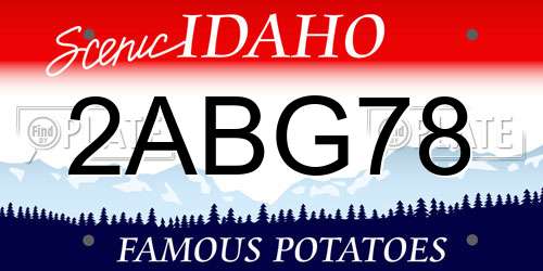 2ABG78 Idaho License Plate