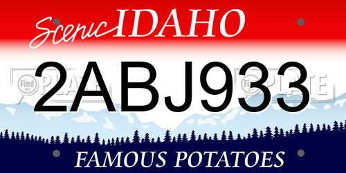 2ABJ933 Idaho License Plate