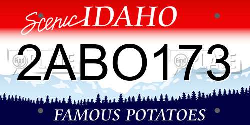 2ABO173 Idaho License Plate