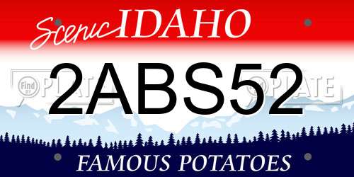 2ABS52 Idaho License Plate