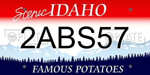 2ABS57 Idaho License Plate
