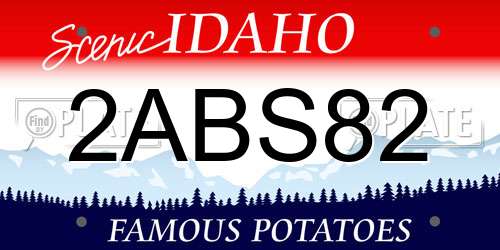 2ABS82 Idaho License Plate