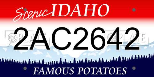 2AC2642 Idaho License Plate