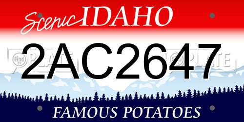 2AC2647 Idaho License Plate