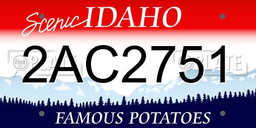 2AC2751 Idaho License Plate