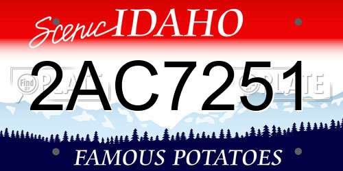 2AC7251 Idaho License Plate