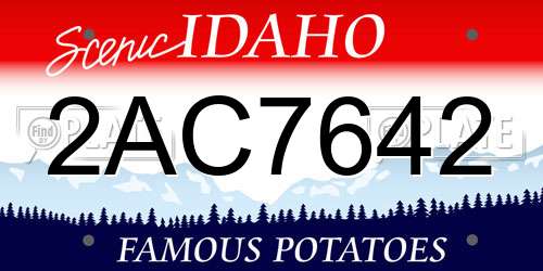 2AC7642 Idaho License Plate
