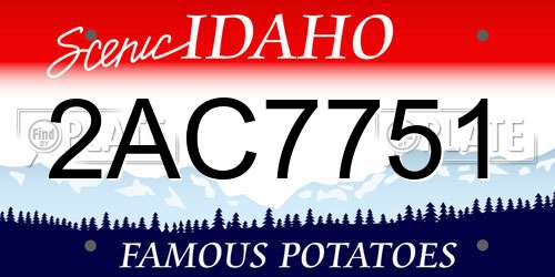 2AC7751 Idaho License Plate