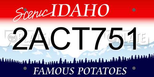 2ACT751 Idaho License Plate