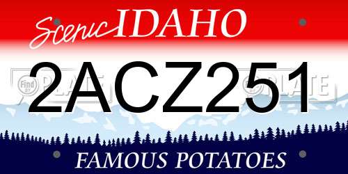 2ACZ251 Idaho License Plate