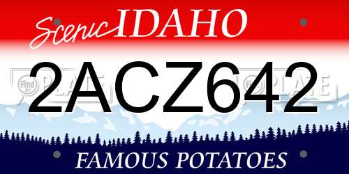 2ACZ642 Idaho License Plate