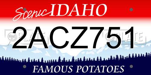 2ACZ751 Idaho License Plate