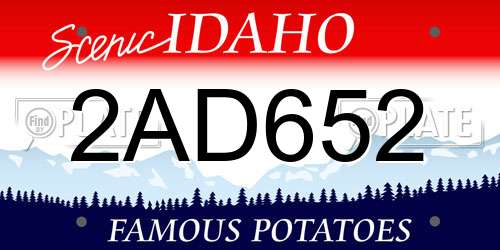 2AD652 Idaho License Plate