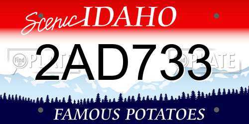 2AD733 Idaho License Plate