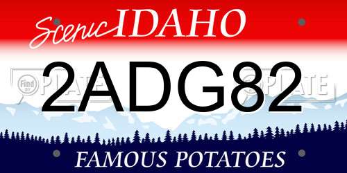2ADG82 Idaho License Plate