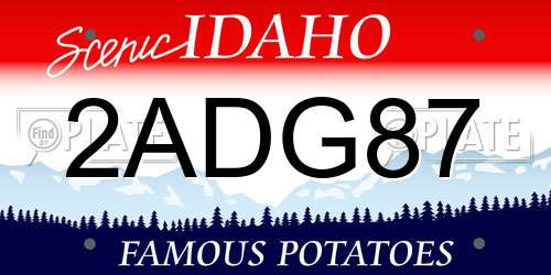 2ADG87 Idaho License Plate