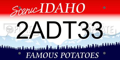 2ADT33 Idaho License Plate