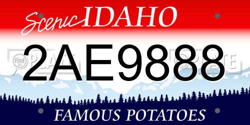 2AE9888 Idaho License Plate
