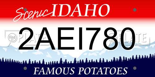 2AEI780 Idaho License Plate