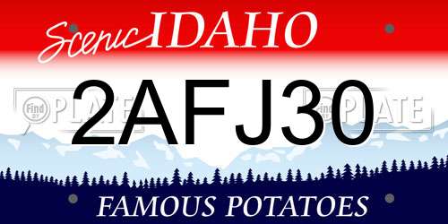 2AFJ30 Idaho License Plate