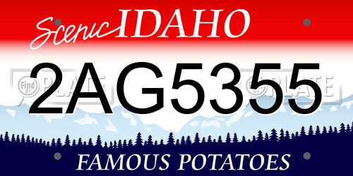 2AG5355 Idaho License Plate