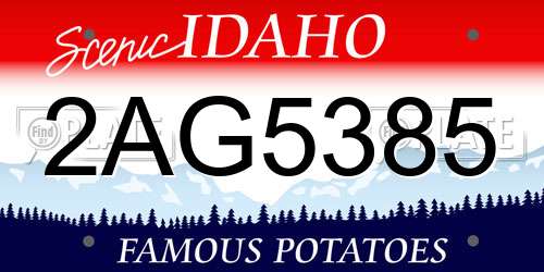 2AG5385 Idaho License Plate