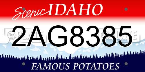 2AG8385 Idaho License Plate