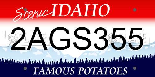 2AGS355 Idaho License Plate