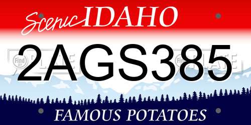 2AGS385 Idaho License Plate