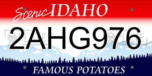 2AHG976 Idaho License Plate