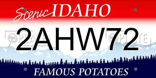 2AHW72 Idaho License Plate