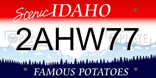 2AHW77 Idaho License Plate