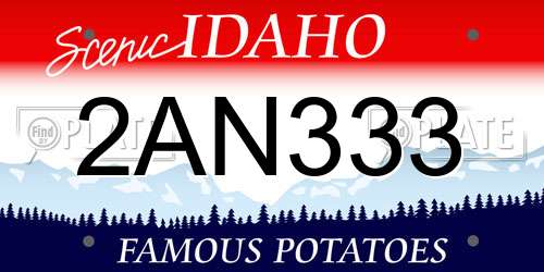 2AN333 Idaho License Plate