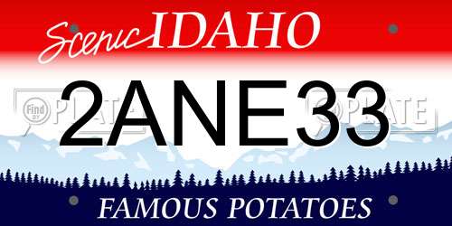 2ANE33 Idaho License Plate