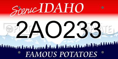 2AO233 Idaho License Plate