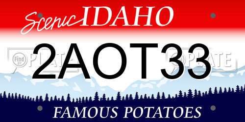 2AOT33 Idaho License Plate