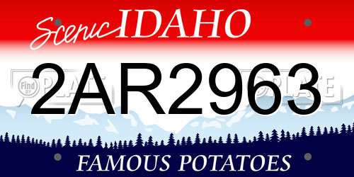2AR2963 Idaho License Plate