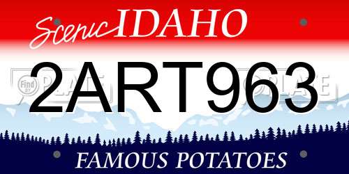 2ART963 Idaho License Plate