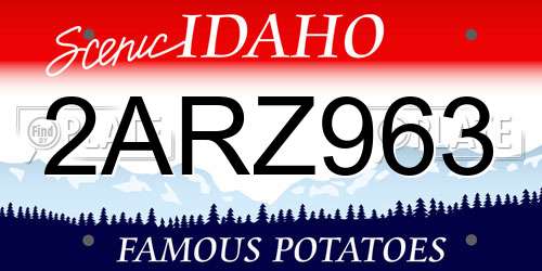 2ARZ963 Idaho License Plate